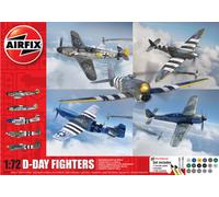 AIRFIX - Aircraft Model Building Kits - A50192 D-Day Fighters Miniature Craft Kit, 1/72 Scale Plastic Model Plane Kits for Adults to Build - Aeroplane Gifts for Men