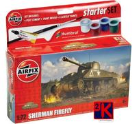 Airfix Starter Set - A55003 Sherman Firefly Model Building Kit - Plastic Model Tank Kits for Adults & Children 8+, Set Includes Decals, Humbrol Acrylic Paints, Brushes & Poly Cement - 1:72 Scale Model