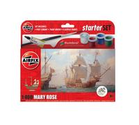 Airfix Starter Set - A55114A Mary Rose Model Building Kit - Plastic Model Ship Kits for Adults & Children 8+, Set Includes Decals, Humbrol Acrylic Paints, Brushes & Poly Cement - 1:400 Scale Model