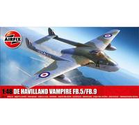 Airfix Model Set - A06108 de Havilland Vampire FB.5/FB.9 Model Building Kit - Plastic Model Plane Kits for Adults & Children 8+, Set Includes Sprues & Decals - 1:48 Scale Model