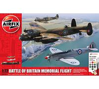 Airfix Aircraft Model Building Kits - Battle of Britain Memorial Flight Miniature Craft Kit, 1/72 Scale Plastic Model Plane Kits for Adults to Build - Aeroplane Gifts for Men