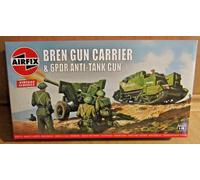 Airfix Vintage Classics Set - A01309V Bren Gun Carrier & 6PDR Anti-Tank Gun - Plastic Model Tank Kits for Adults & Children 8+, Set Includes 45 Pieces, Sprues & Decals - 1:76 Scale Model Tank Set