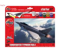 Airfix Starter Set - A55016 Eurofighter Typhoon FGR.4 Model Building Kit - Plastic Model Plane Kits for Adults & Children 8+, Set Includes Decals, Paints, Brushes & Poly Cement - 1:72 Scale