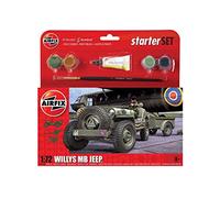 Airfix Hanging Model Car Kits - A55117 Willys MB Jeep Building Set, 1:32 Scale Vehicle Kit for Adults & Kids 8+ - Car Models Military Gifts for Men to Build, Skill Lvl. 1