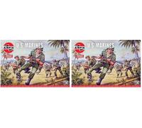 Airfix Model Figures Set - A00716V WWII US Marines - Model Building Kit Accessories, Plastic Model Kits for Adults & Children 8+, Set Includes 45 Unpainted Figures - Accessory for Dioramas (Pack of 2)