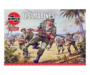 Airfix Model Figures Set - A00716V WWII US Marines - Model Building Kit Accessories, Plastic Model Kits for Adults & Children 8+, Set Includes 45 Unpainted Figures - Accessory for Dioramas