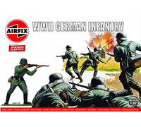 Airfix Model Figures Set - A02702V WWII German Infantry - Model Building Kit Accessories, Plastic Model Kits for Adults & Children 8+, Set Includes 14 Unpainted Figures - Model Accessory for Dioramas