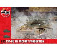 Airfix Model Set - A1361 T34-85 112 Factory Production Model Building Kit - Plastic Model Tank Kits for Adults & Children 8+, Set Includes Sprues & Decals - 1:35 Scale Model