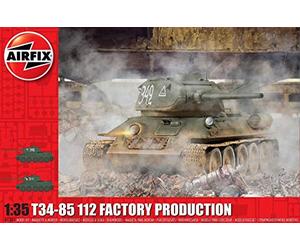 Airfix Model Set - A1361 T34-85 112 Factory Production Model Building Kit - Plastic Model Tank Kits for Adults & Children 8+, Set Includes Sprues & Decals - 1:35 Scale Model