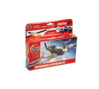 Airfix Starter Set - A55001 Supermarine Spitfire MkVc Model Building Kit - Plastic Model Plane Kits for Adults & Children 8+, Set Includes Decals, Pa