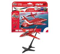 Airfix Starter Set - A55002 Red Arrows Hawk Model Building Kit - Plastic Model Plane Kits for Adults & Children 8+, Set Includes Decals, Acrylic Paints, Brushes & Poly Cement - 1:72 Scale Model