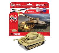 Airfix Starter Set - A55004 Tiger 1 Model Building Kit - Plastic Model Tank Kits for Adults & Children 8+, Set Includes Decals, Humbrol Acrylic Paints, Brushes & Poly Cement - 1:72 Scale