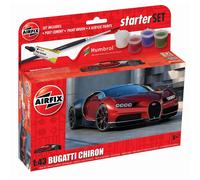 Airfix - Starter Set - A55005 Bugatti Chiron Model Building Kit - Plastic Model Car Kits for Adults & Children 8+, Set Includes Decals, Humbrol Acryl