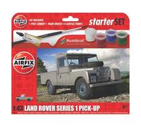 AIRFIX - Starter Set - A55012 Land Rover Series 1 Pick-Up Model Building Kit - Plastic Model Car Kits for Adults & Children 8+, Set Includes Decals, Humbrol Acrylic Paints, Brush & Poly Cement