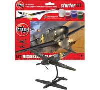 Airfix Starter Set - A55014 Messerschmitt Bf109F-4 Model Building Kit - Plastic Model Plane Kits for Adults & Children 8+, Set Includes Decals, Acrylic Paints, Brushes & Poly Cement - 1:72 Scale