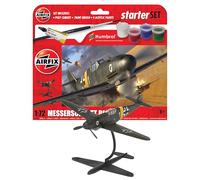 Airfix Starter Set - A55014 Messerschmitt Bf109F-4 Model Building Kit - Plastic Model Plane Kits for Adults & Children 8+, Set Includes Decals, Acrylic Paints, Brushes & Poly Cement - 1:72 Scale