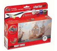 Airfix Starter Set - A55114A Mary Rose Model Building Kit - Plastic Model Ship Kits for Adults & Children 8+, Set Includes Decals, Humbrol Acrylic Paints, Brushes & Poly Cement - 1:400 Scale Model