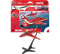 Airfix Starter Set - A55002 Red Arrows Hawk Model Building Kit - Plastic Model Plane Kits for Adults & Children 8+, Set Includes Decals, Acrylic Paints, Brushes & Poly Cement - 1:72 Scale Model