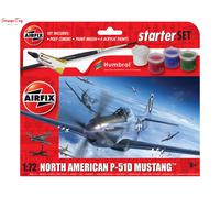 Airfix US North American P-51D Mustang Starter Set (1:72 Scale) Model Kit