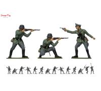 Airfix Model Figures Set - A02702V WWII German Infantry - Model Building Kit Accessories, Plastic Model Kits for Adults & Children 8+, Set Includes 14 Unpainted Figures - Model Accessory for Dioramas