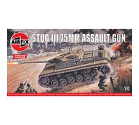Airfix Vintage Classics Set - A01306V Stug III 75mm Assault Gun - Plastic Model Tank Kits for Adults & Children 8+, Set Includes 79 Pieces, Sprues &