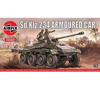 Airfix Vintage Classics Set - A01311V SDKFz.234 Armoured Car - Plastic Model Tank Kits for Adults & Children 8+, Set Includes 57 Pieces, Sprues & Decals - 1:76 Scale Model Tank Set