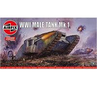 Airfix Vintage Classics Set - A01315V WWI Male Tank Mk.I - Plastic Model Tank Kits for Adults & Children 8+, Set Includes 49 Pieces - 1:76 Scale Model Tank Set