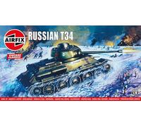 Airfix Vintage Classics Set - A01316V Russian T34 - Plastic Model Tank Kits for Adults & Children 8+, Set Includes 58 Pieces, Sprues & Decals - 1:76 Scale Model Tank Set