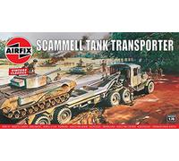Airfix Vintage Classics Set - A02301V Scammel Tank Transporter - Plastic Model Tank Kits for Adults & Children 8+, Set Includes 107 Pieces, Sprues & Decals - 1:76 Scale Model Tank Set