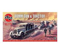 Airfix Vintage Classics Set - A02303V 88mm Gun & Tractor - Plastic Model Motor Vehicle Kits for Adults & Children 8+, Set Includes 114 Pieces, Sprues & Decals - 1:76 Scale Model Vehicle Set