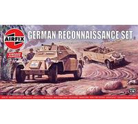 Airfix Vintage Classics Set - A02312V German Reconnaissance Set - Plastic Model Tank Kits for Adults & Children 8+, Set Includes 57 Pieces, Sprues & Decals - 1:76 Scale Model Tank Set