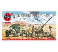 Airfix Vintage Classics Set - A02314V Bofors 40mm Gun & Tractor - Plastic Model Motor Vehicle Kits for Adults & Children 8+, Set Includes 107 Pieces, Sprues & Decals - 1:76 Scale Model Vehicle Set