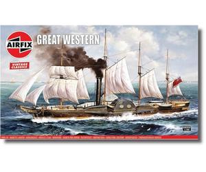 Airfix Vintage Classics Set - A08252V Great Western - Plastic Model Ship Kits for Adults & Children 8+, Set Includes 208 Pieces - 1:180 Scale Model Ship Set, Un-Painted