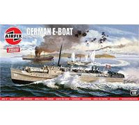 Airfix Vintage Classics Set - A10280V German E-Boat - Plastic Model Watercraft Kits for Adults & Children 8+, Set Includes 290 Pieces - 1:72 Scale Model Ship Sets, un-Painted