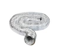 Airflow 100mm (4 inch) x 5m Flexible Aluminium Foil Insulated Ducting Pipe - Tumble Dryer Vent Hose, Flexible Ducting for Extractor Fans, Cooker Hoods & Hydroponics