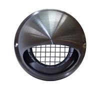 Airflow 125mm Stainless Steel Wall Cowl Vent with Louvres & Bird Mesh - Weather-Resistant Air Vent Cover for Intake & Exhaust - Includes Sealant, Screws & Drip Diverter