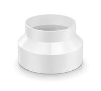 Airflow 150mm to 125mm Duct Reducer Adapter - Round Ventilation Duct Connector for Extractor Fans, Cooker Hoods & HVAC Systems - White Plastic