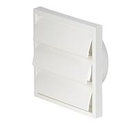 Airflow® Gravity Flap Grille - White Plastic External Wall Vent Cover for 150mm Ducting - Weatherproof Air Outlet - 187mm x 187mm