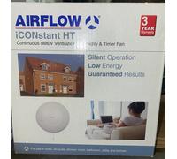 Airflow iCONstant Humidity Timer dMEV Extractor Fan -Quiet 10dB, Continuous Ventilation, 1.21W Motor, Adjustable Humidity 60-90%, Boost Mode up to 22 l/s, Timer Overrun 2-45 Min, IPX5, 3-Year Warranty