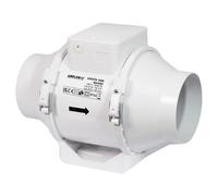 Airflow Aventa 100B In-Line Mixed Flow Extractor Fan - 21W Energy-Saving Ventilation, 40-52 l/s (145-187 m³/h) Flow Rate, IPX4 Rated, Compact Design (190x246x126 mm), Fits 100mm Duct, 3-Year Warranty