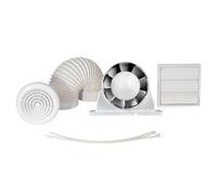 Airflow Aura 100T in-Line Fan 30l/s - Includes Shower Kit - Adjustable Timer, Quiet Operation, IPX4 Rated, Installation Kit Included, 3-Year Warranty