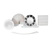 Airflow Aura 100T In-Line Fan 30l/s - Includes Shower Kit - Adjustable Timer, Quiet Operation, IPX4 Rated, Installation Kit Included, 3-Year Warranty