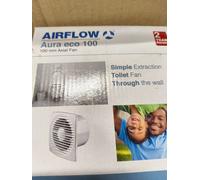 Airflow® Aura 100T Bathroom Extractor Fan with Timer (2-30 Mins) - 100mm/4- Energy Efficient 5.6W, 14 l/s, Low SFP 0.33W/L/s, 2-Years Warranty