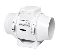 Airflow Aventa 100B In-Line Mixed Flow Extractor Fan - 21W Energy-Saving Ventilation, 40-52 l/s (145-187 m³/h) Flow Rate, IPX4 Rated, Compact Design (190x246x126 mm), Fits 100mm Duct, 3-Year Warranty