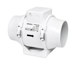 Airflow AV100B In-Line Extractor Fan, 52 l/s, 100mm Duct | 21W, IPX4 Rated, Compact 190 x 246 x 126 mm, Loft or Ceiling Void, 3-Year Warranty