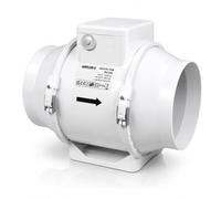 Airflow Aventa 150B In-Line Extractor Fan - 30W Energy-Saving, 112-144 l/s (405-520 m³/h) Flow Rate, 2-Speed Operation, IPX4, Compact Design (250x295x185 mm), Fits 150mm Duct, 3-Year Warranty