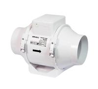 Airflow Aventa 100B In-Line Mixed Flow Extractor Fan 100mm - 40-52 L/s, 21W Energy-Saving, 2 Speed, 3-Year Warranty