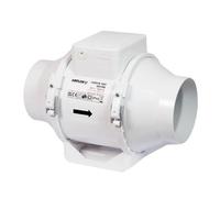 Airflow Aventa 100T In-Line Extractor Fan with Adjustable Timer (2-30 Minutes) - 21W Energy-Saving, 40-52 l/s Flow Rate, IPX4 Rated, Fits 100mm Duct, 3-Year Warranty