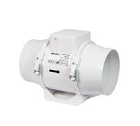 Airflow Aventa 125B In-Line Mixed Flow Extractor Fan - 23W Energy-Saving, 61-78 l/s (220-280 m³/h) Flow Rate, 2-Speed, Compact Design (190x246x136 mm), Fits 125mm Duct, 3-Year Warranty