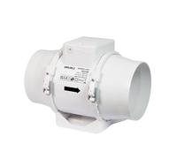 Airflow Aventa 125T In-Line Extractor Fan with Timer -23W Energy-Saving, 61-78 l/s Flow Rate, 2 Speed, Adjustable Timer 2-30 Minutes, Compact Design (190x246x136 mm), Fits 125mm Duct, 3-Year Warranty